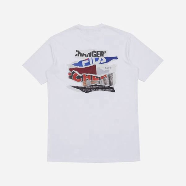 Fila Collage S/S Women's T-Shirts - White,NZ 649-65304